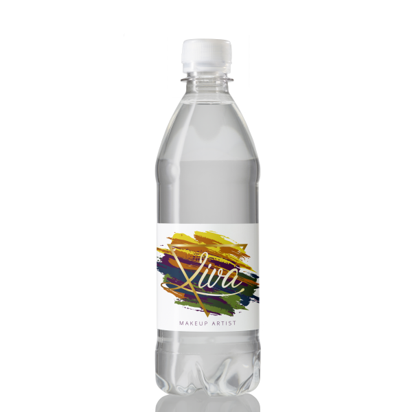 Mineraalwater in een 500ml. geribbelde stevige PET-fles met een gekleurde platte schroefdop