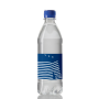 Mineraalwater in een 500ml. geribbelde stevige PET-fles met een gekleurde platte schroefdop